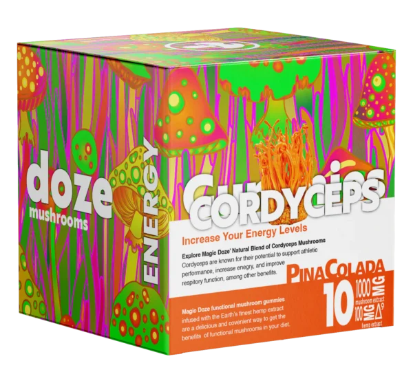 Magic Doze Cordyceps Mushroom Gummies with Delta 9 THC (Pina Colada) - Image 2