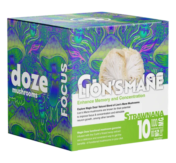 Lion’s Mane Mushroom Gummies with Delta 9 THC (Strawnana) – Magic Doze - Image 3