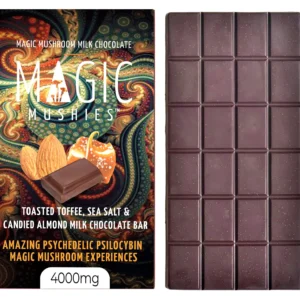 Magic Mushies Toasted Toffee, Sea Salt, & Candied Almond Milk Chocolate Bar 4000mg